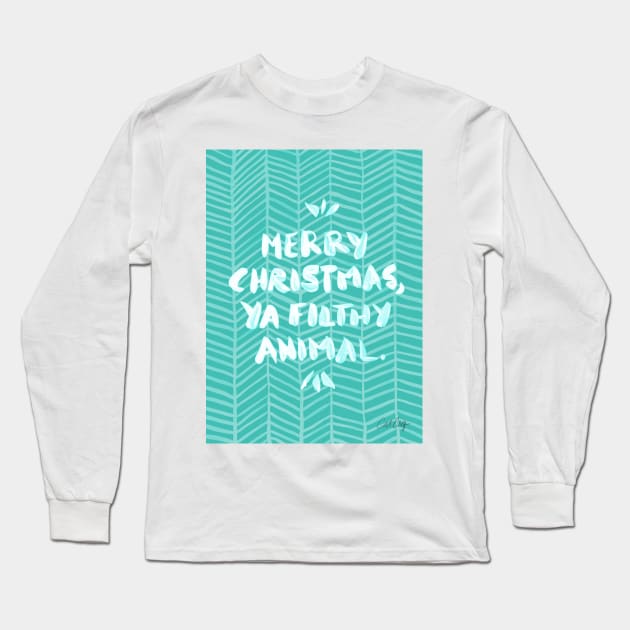 filthy animal turquoise Long Sleeve T-Shirt by CatCoq